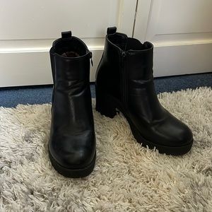 Black ankle boots with zipper